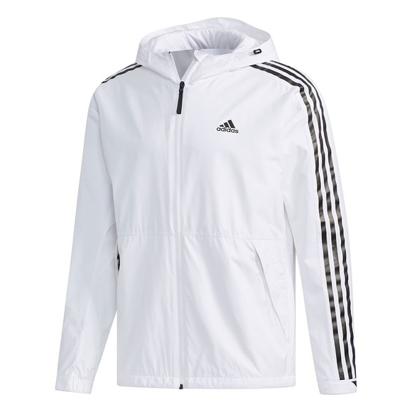 black and white adidas windbreaker jacket